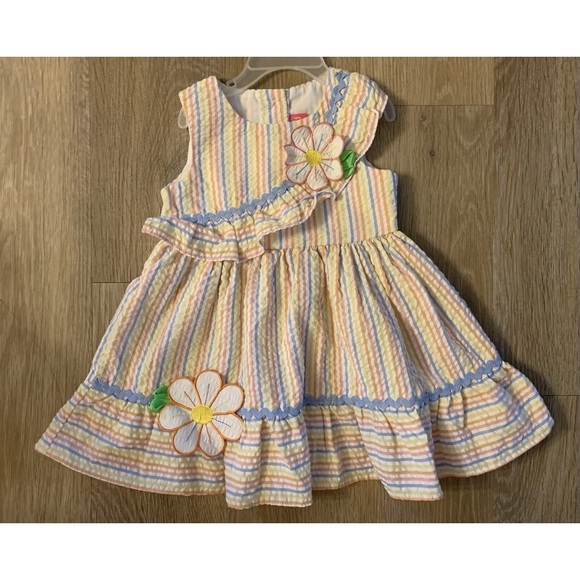Good Lad Other - (NWT) Good Lad Girl’s Size 2T Blue & Pink Ruffled Tiered Sundress With Flowers
